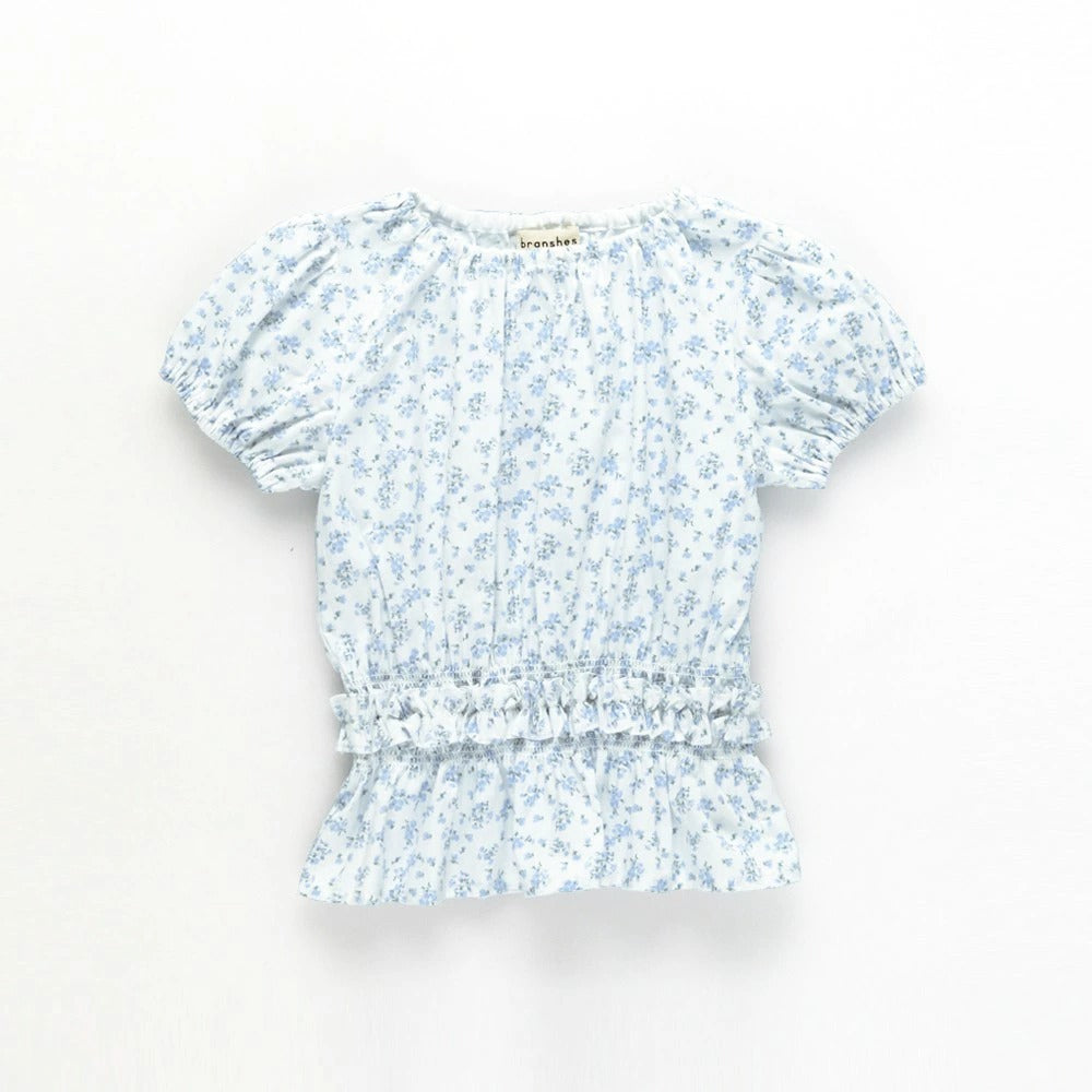 日本童裝 Branshes 束腰短袖上衣 80-130cm 女童款 夏季 TOPS