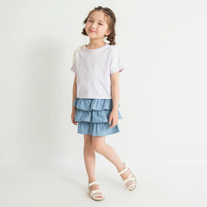日本童裝 Branshes 蝴蝶結露肩上衣 80-150cm 女童款 夏季 TOPS