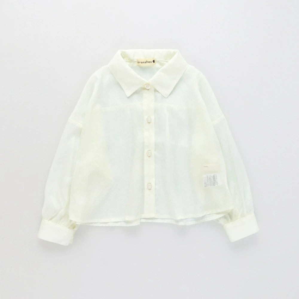 日本童裝 Branshes 薄紗長袖襯衫 80-150cm 女童款 夏季 TOPS OUTERWEAR