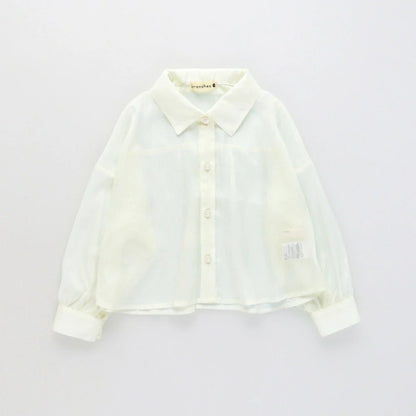 日本童裝 Branshes 薄紗長袖襯衫 80-150cm 女童款 夏季 TOPS OUTERWEAR