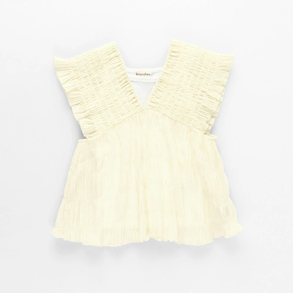 日本童裝 Branshes 皺皺束腰上衣及背心套裝 80-150cm 女童款 夏季 TOPS