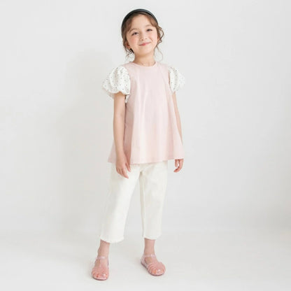 日本童裝 Branshes 泡泡袖裙邊上衣 80-150cm 女童款 夏季 TOPS