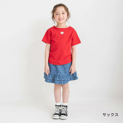 日本童裝 Branshes 提花牛仔短裙 80-150cm 女童款 夏季 SKIRTS