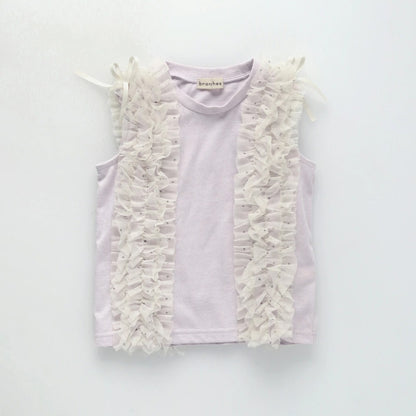 日本童裝 Branshes 蓬鬆荷葉邊背心 90-150cm 女童款 夏季 TOPS