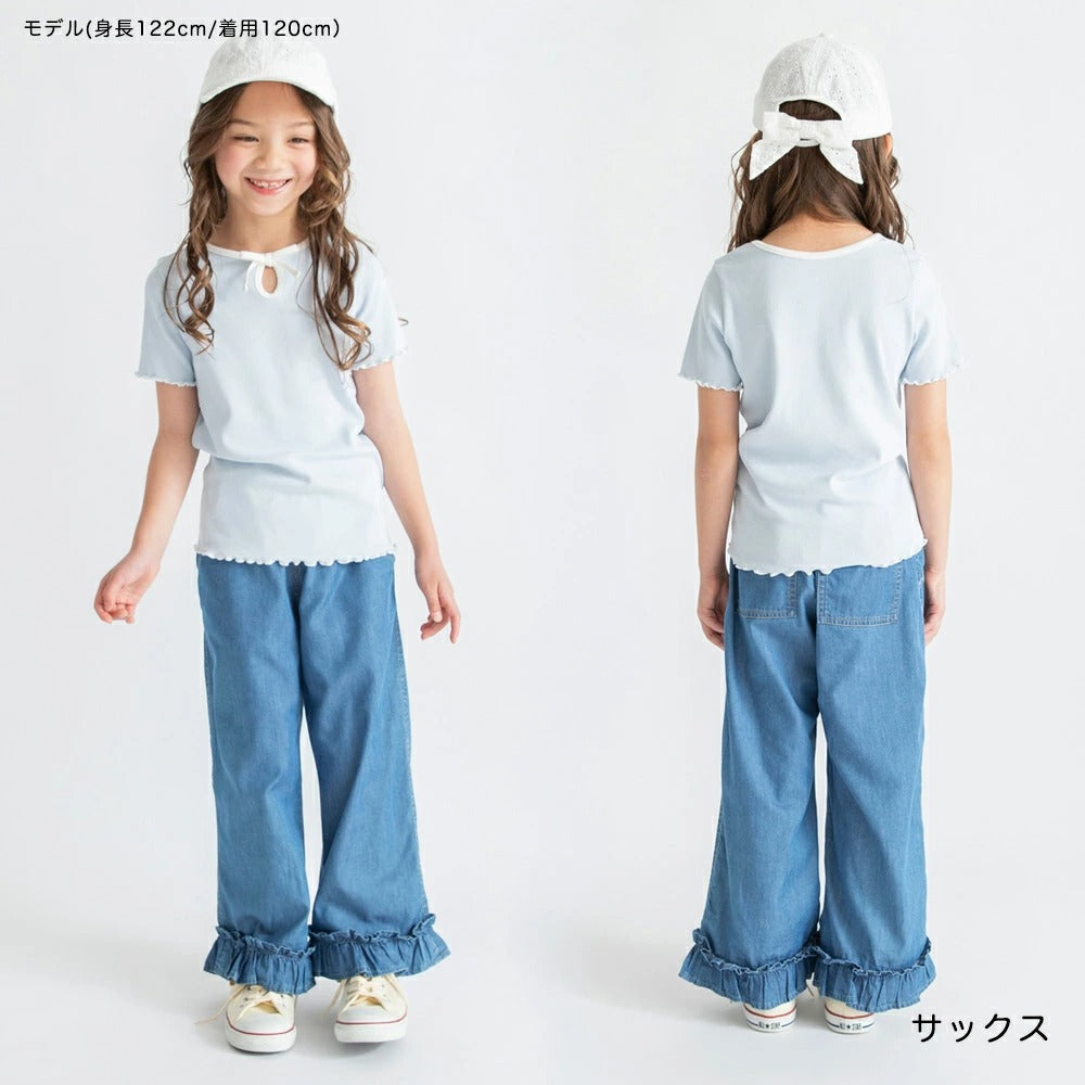 日本童裝 Branshes 吸水速乾 2Way 前後兩著 羅紋短袖上衣 80-150cm 女童款 夏季 TOPS