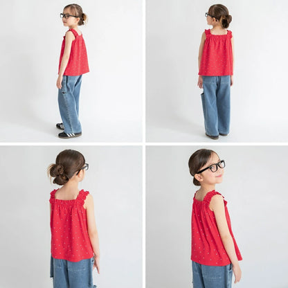 日本童裝 Branshes 接觸冷感 荷葉邊吊帶背心 80-150cm 女童款 夏季 TOPS