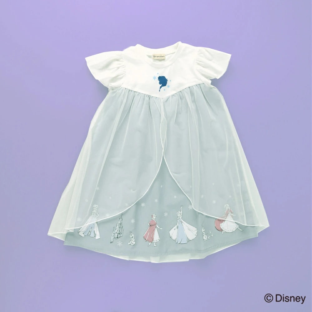 日本童裝 Branshes x Disney Frozen 薄紗拼接連身裙 90-130cm 女童款 夏季 DRESSES