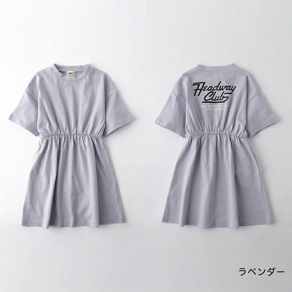日本童裝 Branshes 後背Logo收腰連身裙 100-150cm 女童款 夏季 DRESSES