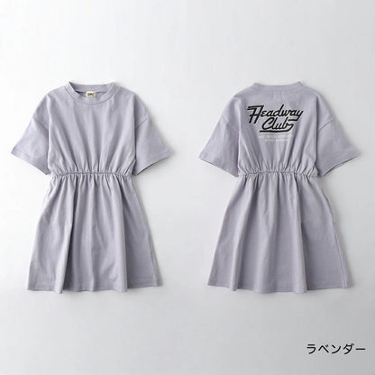 日本童裝 Branshes 後背Logo收腰連身裙 100-150cm 女童款 夏季 DRESSES