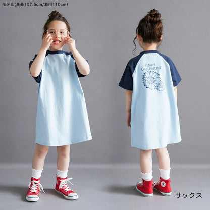 日本童裝 Branshes 插肩短袖連身裙 100-150cm 女童款 夏季 DRESSES