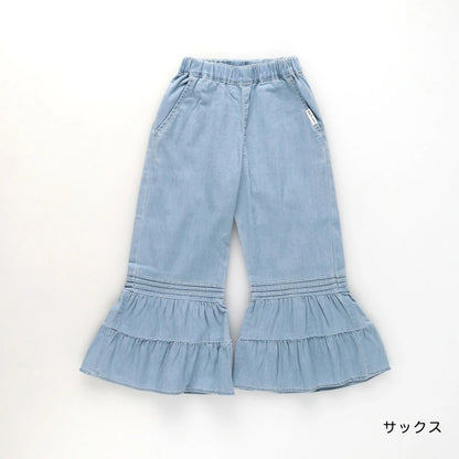 日本童裝 Branshes【Ou? by EDWIN】牛仔荷葉邊喇叭褲 90-150cm 女童款 夏季 PANTS