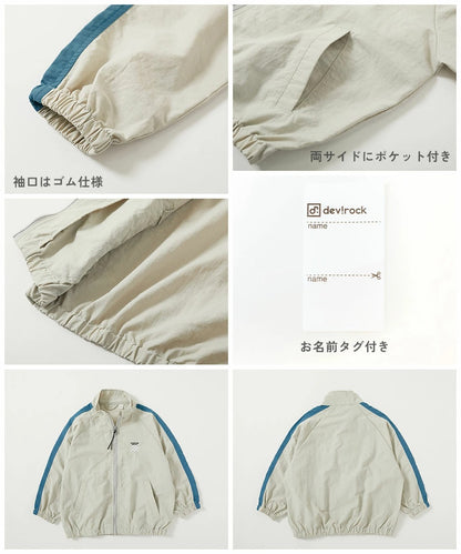 Japanese children's clothing dev!rock waterproof series stand collar thin jacket 100-160cm boys/girls spring and summer outerwear