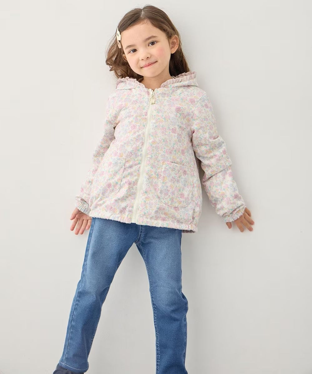 日本童裝 aF#a325 2Way 防水系列 雙面兩著 帽可拆 花邊風褸 100-150cm 女童款 春季 OUTERWEAR