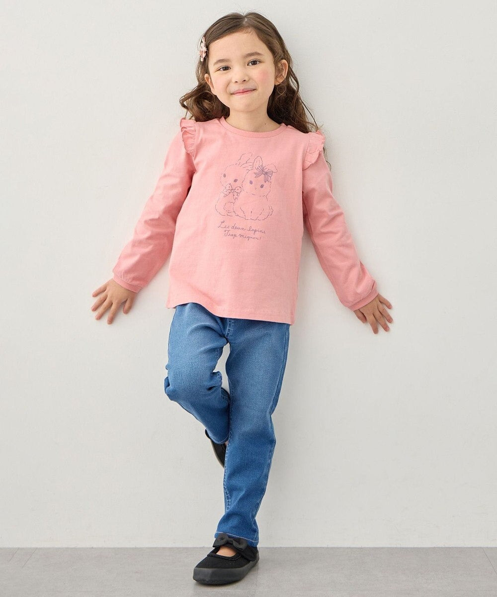 日本童裝 aF#a325 彈力貓咪口袋長褲 100-150cm 女童款 夏季 PANTS