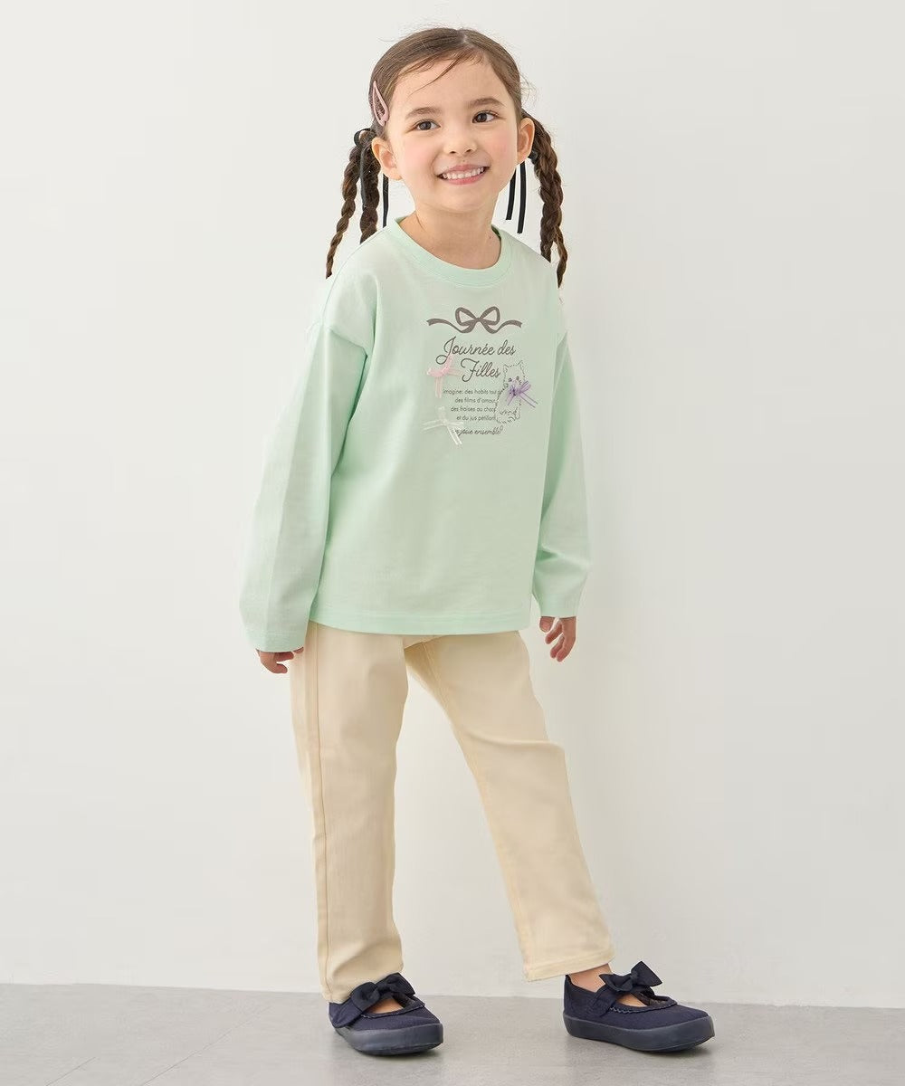 日本童裝 aF#a325 立體印花上衣 90-150cm 女童款 春季 TOPS