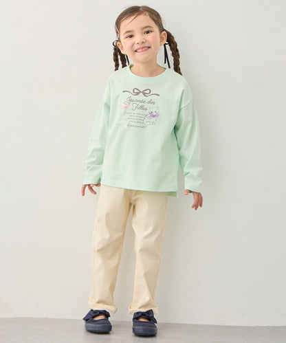 日本童裝 aF#a325 彈力貓咪口袋長褲 100-150cm 女童款 夏季 PANTS