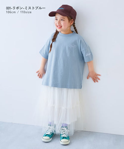 日本童裝 dev!rock 刺繡圖案上衣 100-160cm 女童款 夏季 TOPS