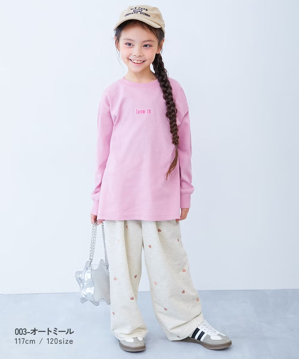 日本童裝 dev!rock 心型刺繡運動褲 100-160cm 女童款 秋季 PANTS