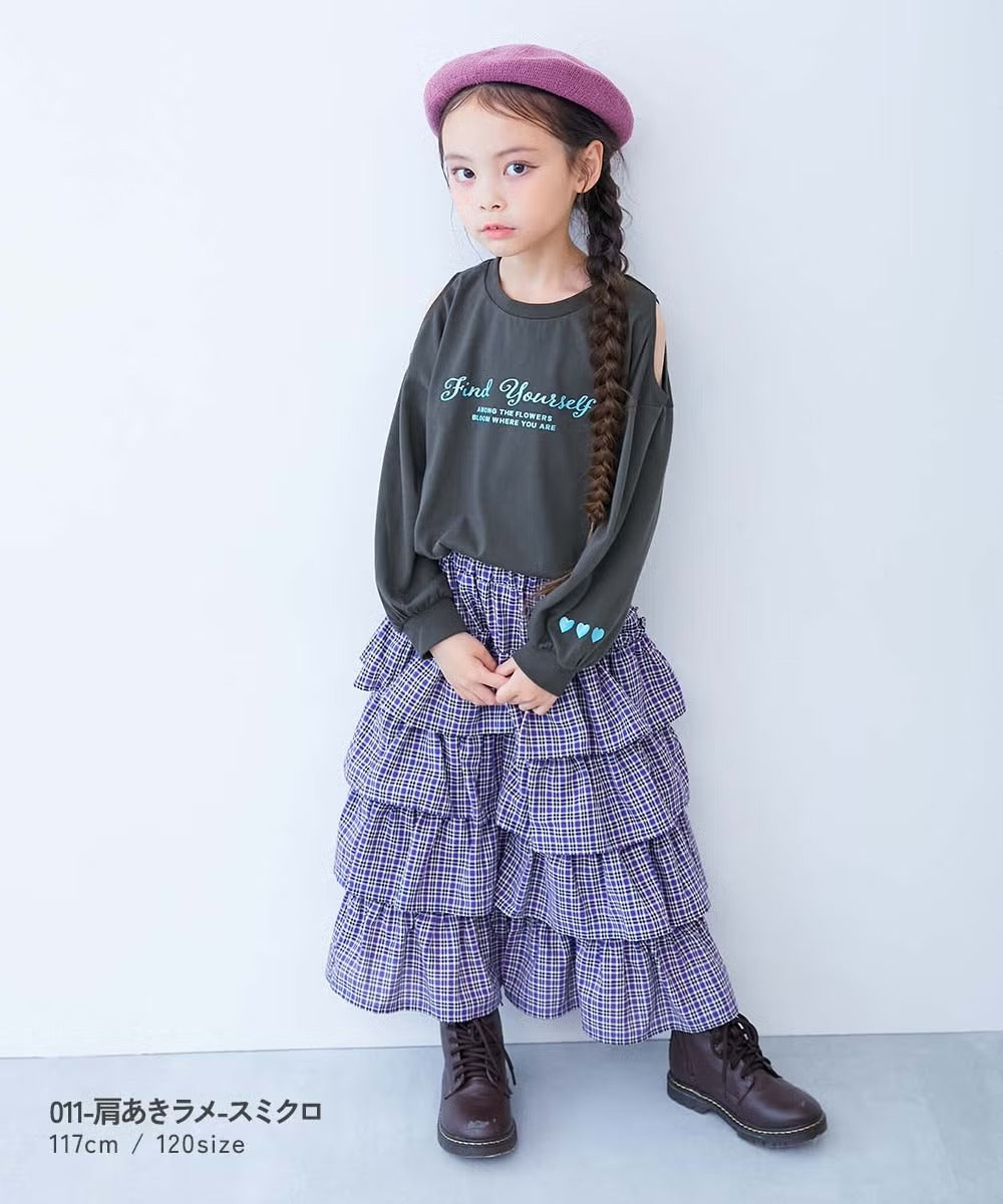 日本童裝 dev!rock 可愛肩袖上衣 100-160cm 女童款 秋季 TOPS