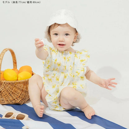 日本童裝 Branshes 花卉印花連衣 70-80cm 女童款 初生嬰兒 夏季 Jumpsuit