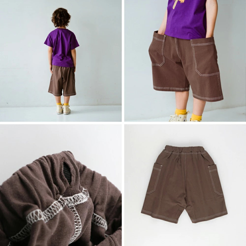 日本童裝 Branshes 吸汗速乾 拼接工裝短褲 90-150cm 男童款 夏季 PANTS
