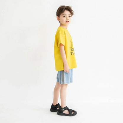 日本童裝 Branshes 復古側條紋牛仔短褲 80-150cm 男童款 夏季 PANTS