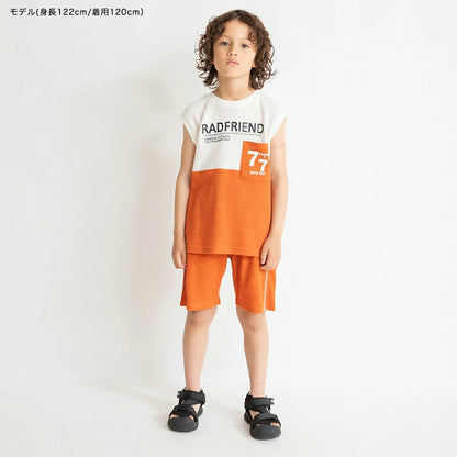 日本童裝 Branshes 撞色華夫格背心 90-150cm 男童款 夏季 TOPS