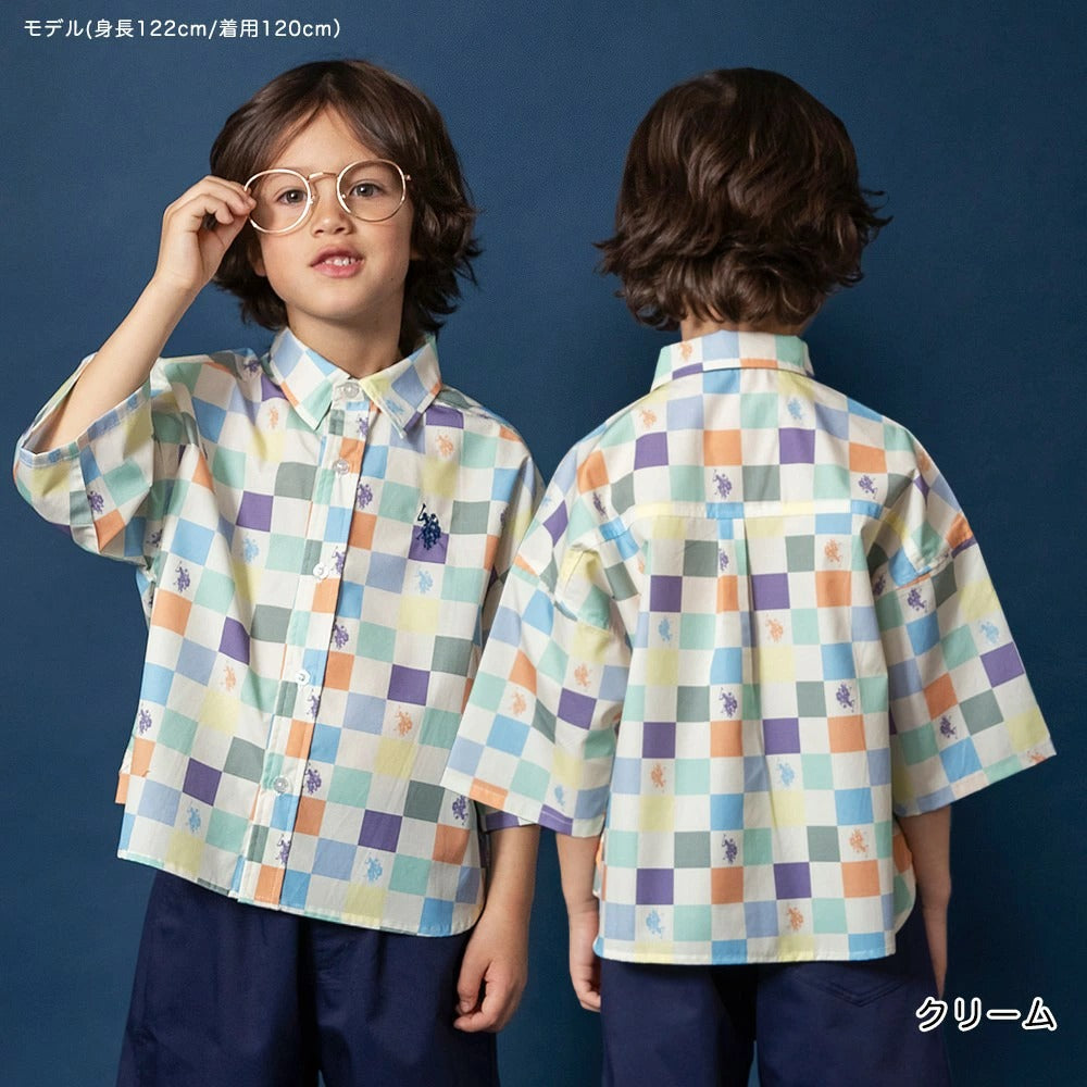 日本童裝 Branshes 【U.S. POLO ASSN.】刺繡短袖襯衫 90-150cm 男童款 夏季 TOPS