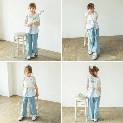 日本童裝 Branshes 牛仔寬褲 90-150cm 女童款 夏季 PANTS