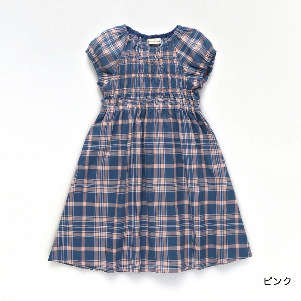 日本童裝 Branshes 短袖皺褶連身裙 80-150cm 女童款 夏季 DRESSES
