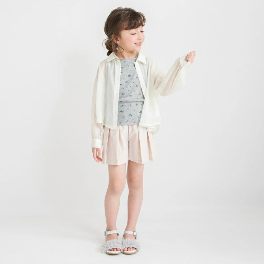 日本童裝 Branshes 薄紗長袖襯衫 80-150cm 女童款 夏季 TOPS OUTERWEAR