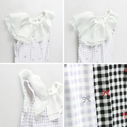日本童裝 Branshes 2Way 前後兩著 接觸冷感 荷葉領背心 80-150cm 女童款 夏季 TOPS