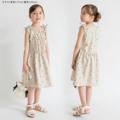 日本童裝 Branshes 接觸冷感 皺褶連身裙 80-150cm 女童款 夏季 DRESSES