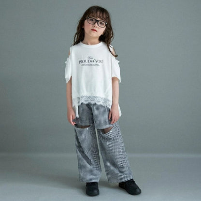 日本童裝 Branshes 蕾絲露肩上衣 100-150cm 女童款 夏季 TOPS