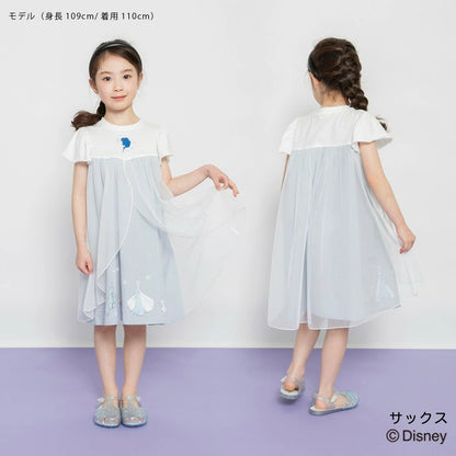 日本童裝 Branshes x Disney Frozen 薄紗拼接連身裙 90-130cm 女童款 夏季 DRESSES
