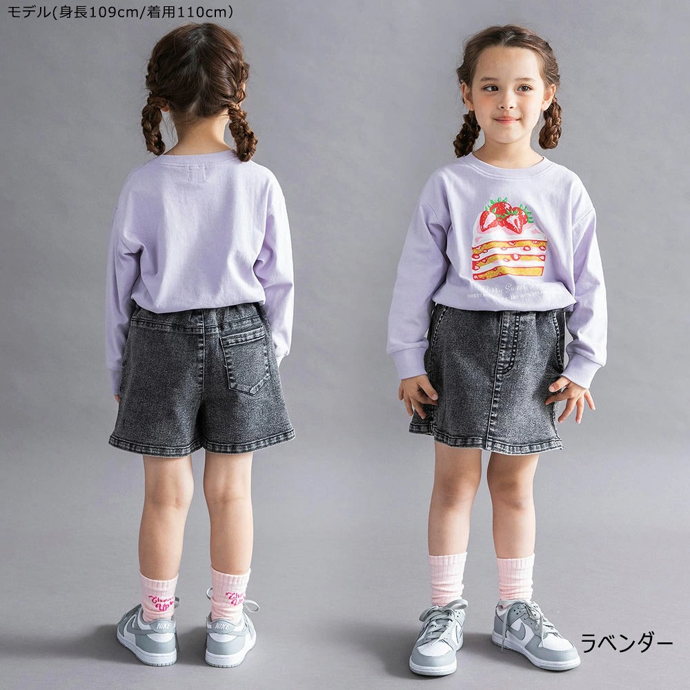 日本童裝 Branshes 印花長袖上衣 100-160cm 女童款 秋季 TOPS