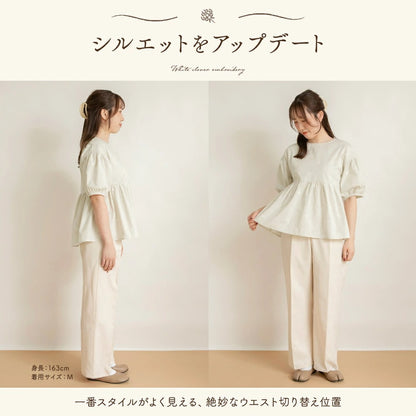 日本童裝 Branshes x coco 親子裝 刺繡襯衫上衣 90-140cm/M-L 女童款/大人款 夏季 TOPS