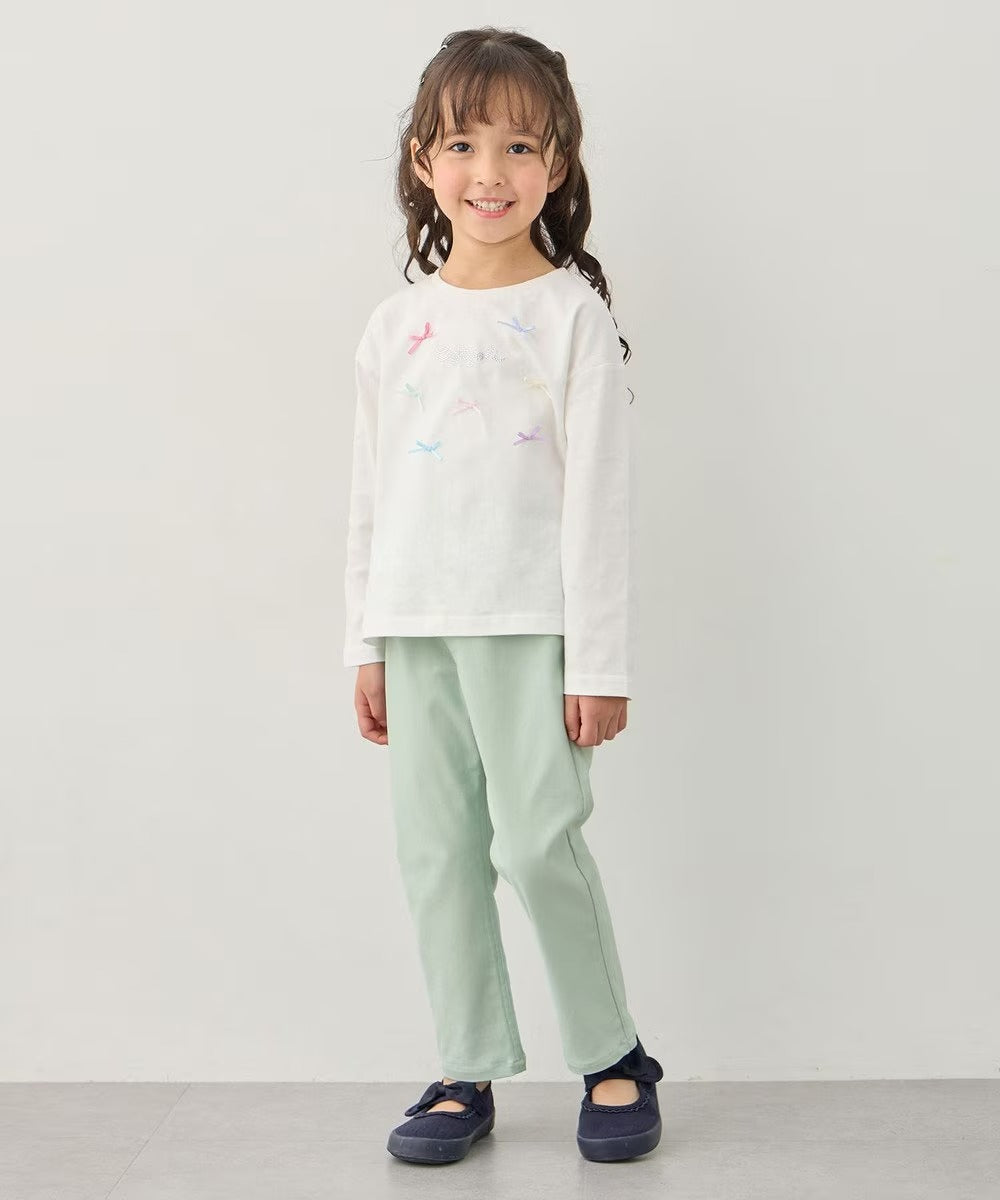 日本童裝 aF#a325 彈力貓咪口袋長褲 100-150cm 女童款 夏季 PANTS