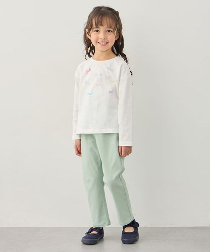 日本童裝 aF#a325 彈力貓咪口袋長褲 100-150cm 女童款 夏季 PANTS