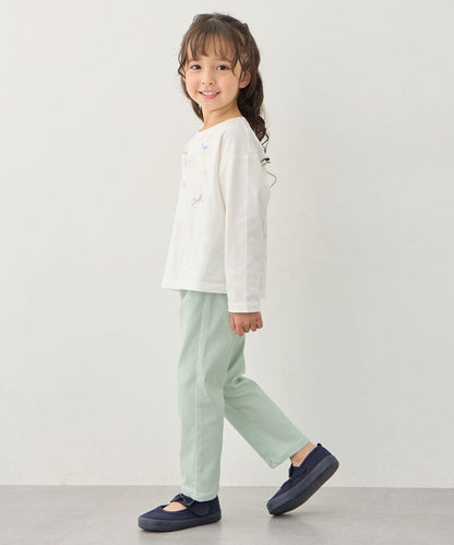 日本童裝 aF#a325 彈力貓咪口袋長褲 100-150cm 女童款 夏季 PANTS