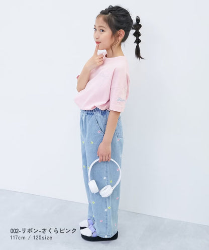 日本童裝 dev!rock 刺繡圖案上衣 100-160cm 女童款 夏季 TOPS