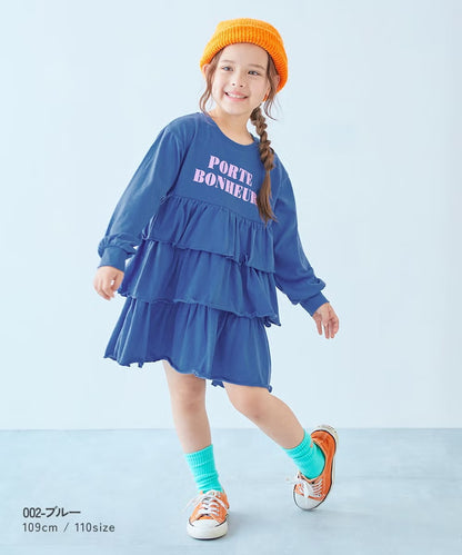 日本童裝 dev!rock 蛋糕層字母印花連身裙 100-160cm 女童款 秋季 DRESSES