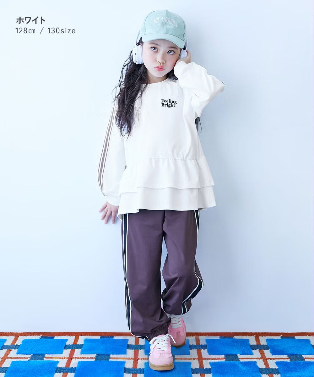 日本童裝 dev!rock 吸水速乾 抗起毛球 抗縮水 抗皺 花邊上衣 100-160cm 女童款 秋季 TOPS