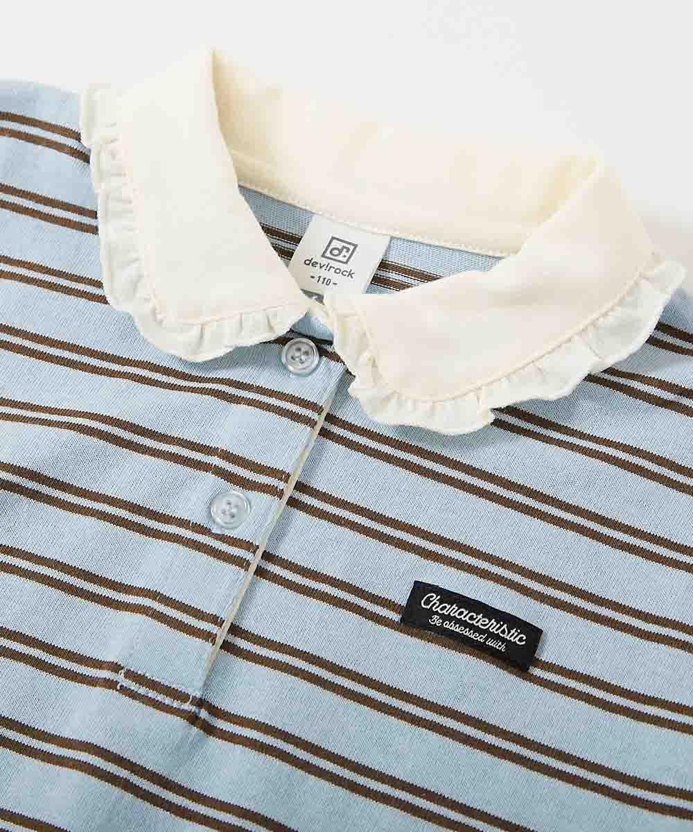 日本童裝 dev!rock 間條polo上衣 100-160cm 女童款 秋季 TOPS