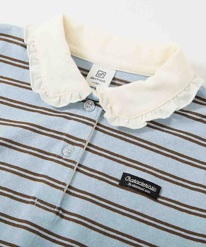 日本童裝 dev!rock 間條polo上衣 100-160cm 女童款 秋季 TOPS