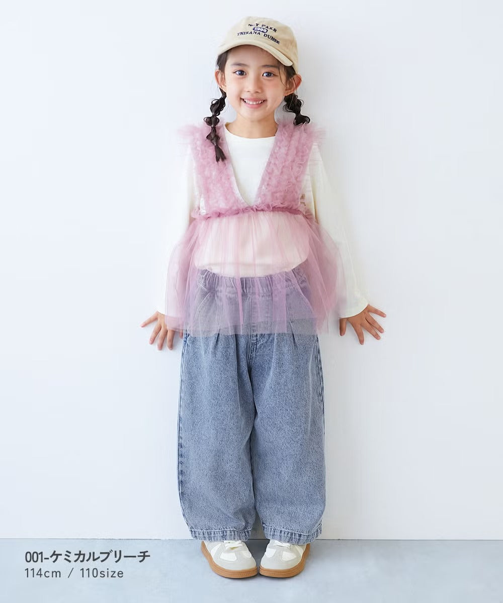 日本童裝 dev!rock 闊腿牛仔長褲 100-160cm 男童款/女童款 秋季 PANTS