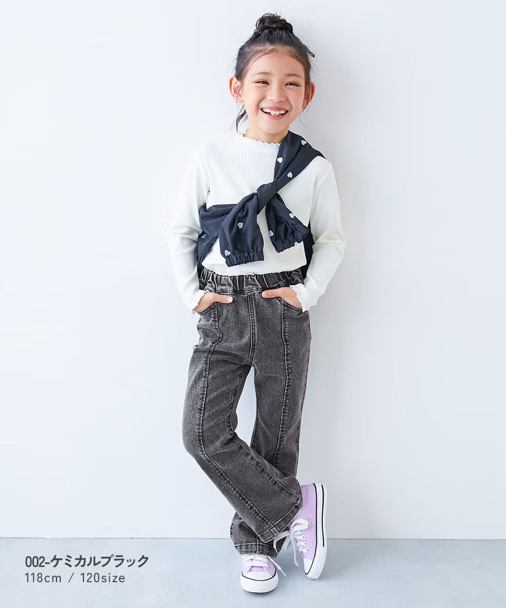 日本童裝 dev!rock 彈性牛仔喇叭長褲 100-160cm 女童款 秋季 PANTS