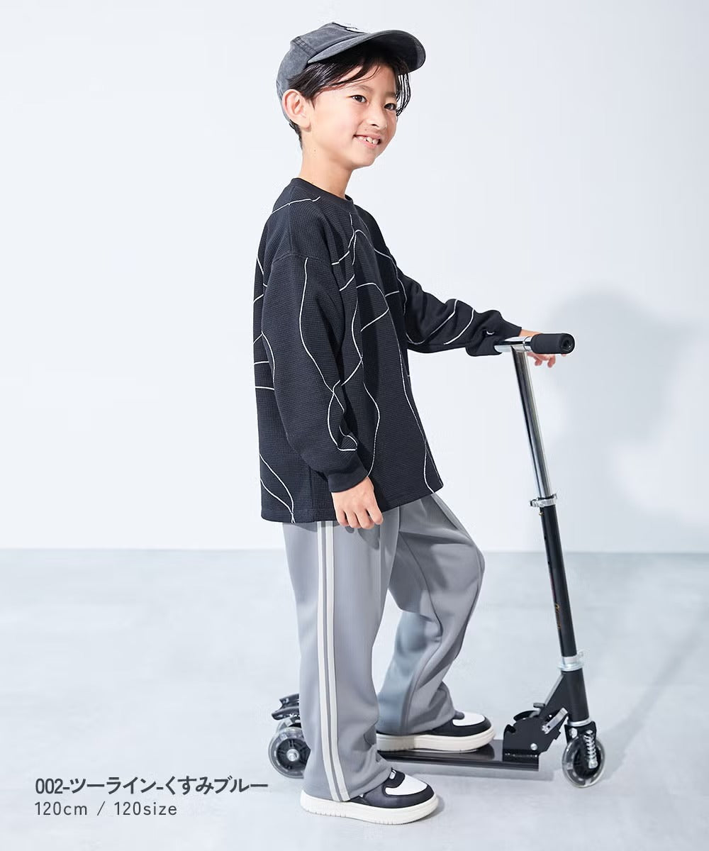 日本童裝 dev!rock 側邊條紋寬腿運動褲 100-160cm 男童款/女童款 秋季 PANTS
