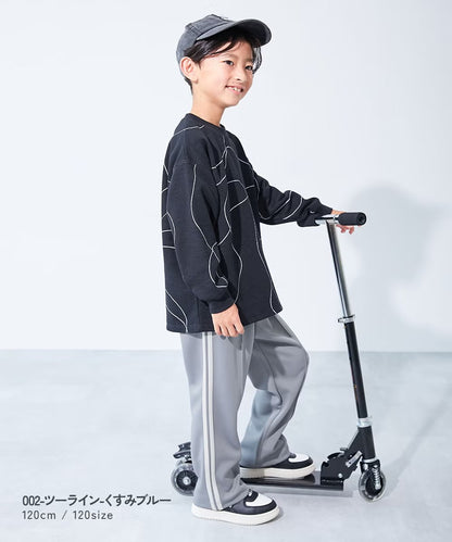 日本童裝 dev!rock 側邊條紋寬腿運動褲 100-160cm 男童款/女童款 秋季 PANTS