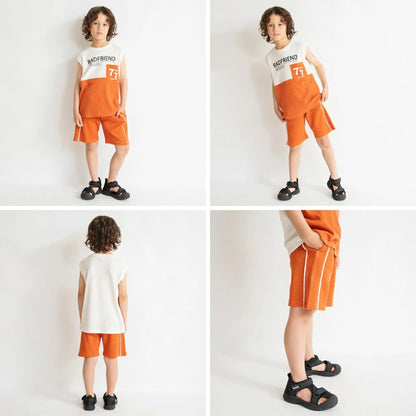 日本童裝 Branshes 撞色華夫格短褲 80-150cm 男童款 夏季 PANTS